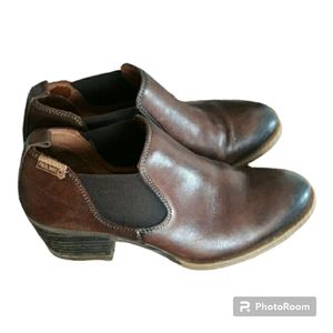 Pikolinos ankle boots booties leather handcrafted in Spain brown 37